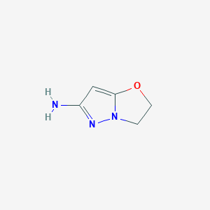 molecular formula C5H7N3O B2679707 2,3-二氢吡唑并[5,1-b]噁唑-6-胺 CAS No. 1512258-62-6