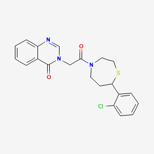 molecular formula C21H20ClN3O2S B2679714 3-(2-(7-(2-chlorophenyl)-1,4-thiazepan-4-yl)-2-oxoethyl)quinazolin-4(3H)-one CAS No. 1795302-46-3