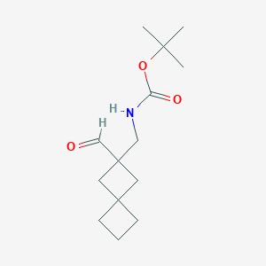 molecular formula C14H23NO3 B2679717 Tert-butyl N-[(2-formylspiro[3.3]heptan-2-yl)methyl]carbamate CAS No. 2260937-41-3
