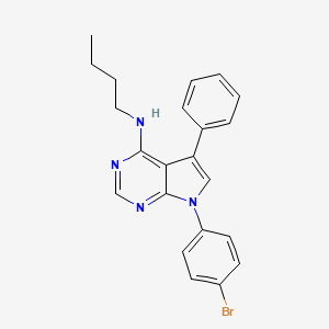 molecular formula C22H21BrN4 B2679722 7-(4-bromophenyl)-N-butyl-5-phenyl-7H-pyrrolo[2,3-d]pyrimidin-4-amine CAS No. 477231-14-4