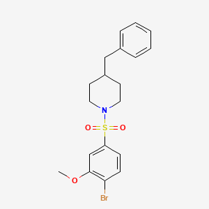 molecular formula C19H22BrNO3S B2679725 4-Benzyl-1-(4-bromo-3-methoxybenzenesulfonyl)piperidine CAS No. 718601-21-9