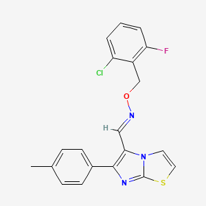molecular formula C20H15ClFN3OS B2679726 6-(4-methylphenyl)imidazo[2,1-b][1,3]thiazole-5-carbaldehyde O-(2-chloro-6-fluorobenzyl)oxime CAS No. 691883-95-1