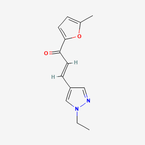 molecular formula C13H14N2O2 B2679731 (E)-3-(1-ethyl-1H-pyrazol-4-yl)-1-(5-methylfuran-2-yl)prop-2-en-1-one CAS No. 1005593-58-7