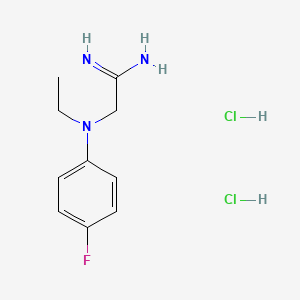 molecular formula C10H16Cl2FN3 B2679733 2-(N-Ethyl-4-fluoroanilino)ethanimidamide;dihydrochloride CAS No. 2243508-82-7