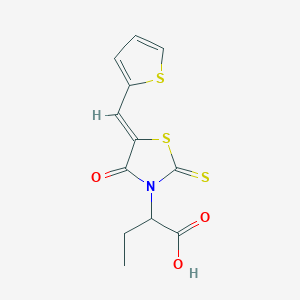 (Z)-2-(4-oxo-5-(thiophen-2-ylmethylene)-2-thioxothiazolidin-3-yl)butanoic acid