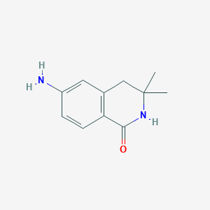 molecular formula C11H14N2O B2679737 6-Amino-3,3-dimethyl-3,4-dihydroisoquinolin-1(2H)-one CAS No. 2092706-79-9