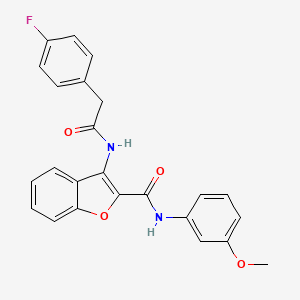 molecular formula C24H19FN2O4 B2679741 3-(2-(4-fluorophenyl)acetamido)-N-(3-methoxyphenyl)benzofuran-2-carboxamide CAS No. 862830-66-8