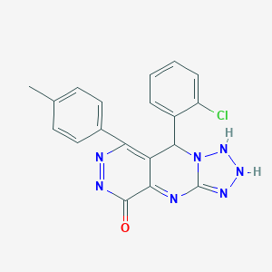 molecular formula C19H14ClN7O B267975 8-(2-chlorophenyl)-10-(4-methylphenyl)-2,4,5,6,7,11,12-heptazatricyclo[7.4.0.03,7]trideca-1,3,9,11-tetraen-13-one 