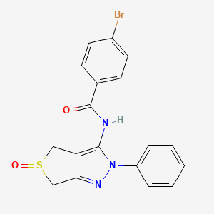 4-bromo-N-(5-oxido-2-phenyl-4,6-dihydro-2H-thieno[3,4-c]pyrazol-3-yl)benzamide