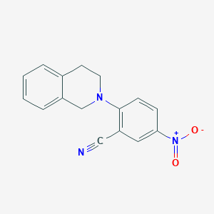 molecular formula C16H13N3O2 B2679754 2-(3,4-二氢异喹啉-2(1H)-基)-5-硝基苯甲腈 CAS No. 876547-50-1