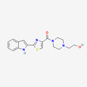 molecular formula C18H20N4O2S B2679757 (2-(1H-indol-2-yl)thiazol-4-yl)(4-(2-hydroxyethyl)piperazin-1-yl)methanone CAS No. 1172774-39-8