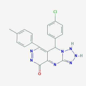 8-(4-chlorophenyl)-10-(4-methylphenyl)-2,4,5,6,7,11,12-heptazatricyclo[7.4.0.03,7]trideca-1,3,9,11-tetraen-13-one