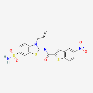 molecular formula C19H14N4O5S3 B2679763 (Z)-N-(3-allyl-6-sulfamoylbenzo[d]thiazol-2(3H)-ylidene)-5-nitrobenzo[b]thiophene-2-carboxamide CAS No. 865176-38-1