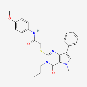 N-(4-methoxyphenyl)-2-({5-methyl-4-oxo-7-phenyl-3-propyl-3H,4H,5H-pyrrolo[3,2-d]pyrimidin-2-yl}sulfanyl)acetamide