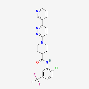 molecular formula C22H19ClF3N5O B2679767 N-(2-chloro-5-(trifluoromethyl)phenyl)-1-(6-(pyridin-3-yl)pyridazin-3-yl)piperidine-4-carboxamide CAS No. 1203277-18-2