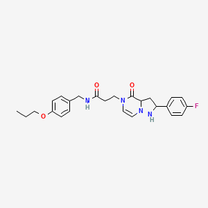 3-[2-(4-fluorophenyl)-4-oxo-4H,5H-pyrazolo[1,5-a]pyrazin-5-yl]-N-[(4-propoxyphenyl)methyl]propanamide