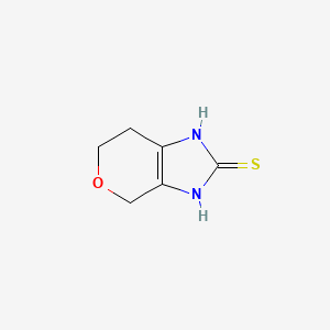 molecular formula C6H8N2OS B2679790 3,4,6,7-四氢-1H-吡喃[3,4-d]咪唑-2-硫酮 CAS No. 1538123-78-2