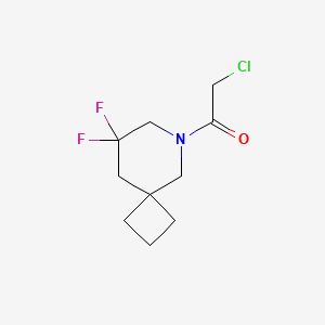 molecular formula C10H14ClF2NO B2679793 2-Chloro-1-(8,8-difluoro-6-azaspiro[3.5]nonan-6-yl)ethanone CAS No. 2411314-92-4