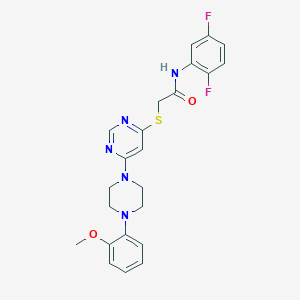 molecular formula C23H23F2N5O2S B2679797 N-(2,5-Difluorophenyl)-2-[6-[4-(2-methoxyphenyl)piperazin-1-yl]pyrimidin-4-yl]sulfanylacetamide CAS No. 1251615-48-1
