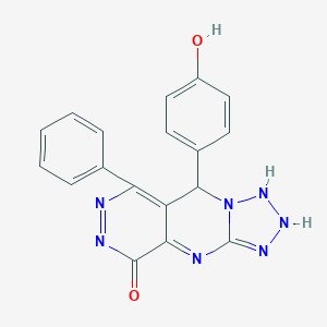 molecular formula C18H13N7O2 B267980 8-(4-hydroxyphenyl)-10-phenyl-2,4,5,6,7,11,12-heptazatricyclo[7.4.0.03,7]trideca-1,3,9,11-tetraen-13-one 