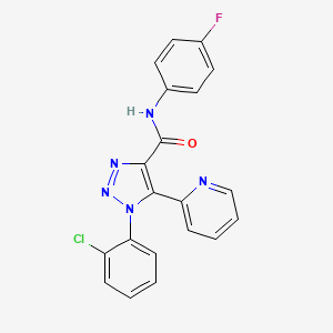 molecular formula C20H13ClFN5O B2679804 1-(2-chlorophenyl)-N-(4-fluorophenyl)-5-pyridin-2-yl-1H-1,2,3-triazole-4-carboxamide CAS No. 1396767-88-6