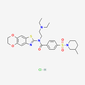 N-(2-(diethylamino)ethyl)-N-(6,7-dihydro-[1,4]dioxino[2',3':4,5]benzo[1,2-d]thiazol-2-yl)-4-((3-methylpiperidin-1-yl)sulfonyl)benzamide hydrochloride