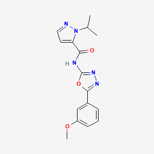 1-isopropyl-N-(5-(3-methoxyphenyl)-1,3,4-oxadiazol-2-yl)-1H-pyrazole-5-carboxamide