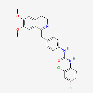 molecular formula C25H23Cl2N3O3 B2679814 1-(2,4-Dichlorophenyl)-3-[4-[(6,7-dimethoxy-3,4-dihydroisoquinolin-1-yl)methyl]phenyl]urea CAS No. 1022725-61-6