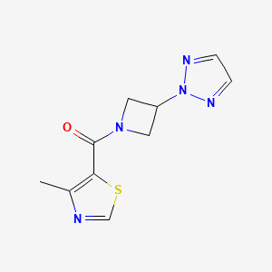molecular formula C10H11N5OS B2679816 (3-(2H-1,2,3-triazol-2-yl)azetidin-1-yl)(4-methylthiazol-5-yl)methanone CAS No. 2195882-24-5
