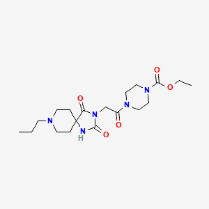 molecular formula C19H31N5O5 B2679819 乙酸4-(2-(2,4-二氧代-8-丙基-1,3,8-三氮杂螺[4.5]癸烷-3-基)乙酰哌嗪-1-基)酯 CAS No. 923169-43-1