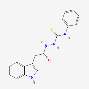 molecular formula C17H16N4OS B2679823 2-[2-(1H-吲哚-3-基)乙酰基]-N-苯基-1-硫代甲酰肼 CAS No. 153595-90-5