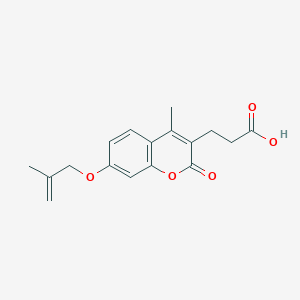 molecular formula C17H18O5 B2679824 3-{4-methyl-7-[(2-methylprop-2-en-1-yl)oxy]-2-oxo-2H-chromen-3-yl}propanoic acid CAS No. 858750-45-5