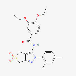 molecular formula C24H27N3O5S B2679827 N-[2-(2,4-dimethylphenyl)-5,5-dioxo-4,6-dihydrothieno[3,4-c]pyrazol-3-yl]-3,4-diethoxybenzamide CAS No. 450339-81-8