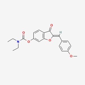molecular formula C21H21NO5 B2679828 (Z)-2-(4-methoxybenzylidene)-3-oxo-2,3-dihydrobenzofuran-6-yl diethylcarbamate CAS No. 1679342-47-2