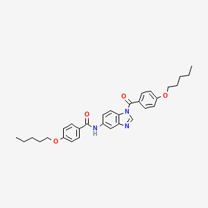 4-(pentyloxy)-N-{1-[4-(pentyloxy)benzoyl]-1H-1,3-benzimidazol-5-yl}benzenecarboxamide