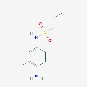 molecular formula C9H13FN2O2S B2679837 N-(4-amino-3-fluorophenyl)propane-1-sulfonamide CAS No. 1522231-02-2