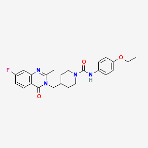 molecular formula C24H27FN4O3 B2679839 N-(4-Ethoxyphenyl)-4-[(7-fluoro-2-methyl-4-oxoquinazolin-3-yl)methyl]piperidine-1-carboxamide CAS No. 2415631-56-8