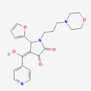 molecular formula C21H23N3O5 B2679845 5-(呋喃-2-基)-3-羟基-4-异烟酰基-1-(3-吗啉基丙基)-1H-吡咯-2(5H)-酮 CAS No. 844463-88-3