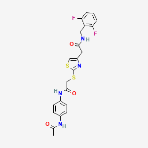 N-(4-acetamidophenyl)-2-((4-(2-((2,6-difluorobenzyl)amino)-2-oxoethyl)thiazol-2-yl)thio)acetamide