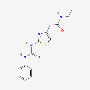 molecular formula C14H16N4O2S B2679853 N-ethyl-2-(2-(3-phenylureido)thiazol-4-yl)acetamide CAS No. 923194-44-9