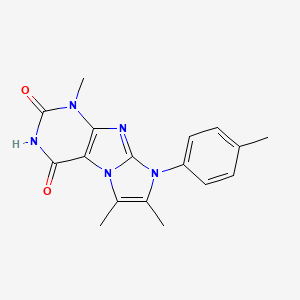 molecular formula C17H17N5O2 B2679854 1,6,7-trimethyl-8-(p-tolyl)-1H-imidazo[2,1-f]purine-2,4(3H,8H)-dione CAS No. 879466-53-2
