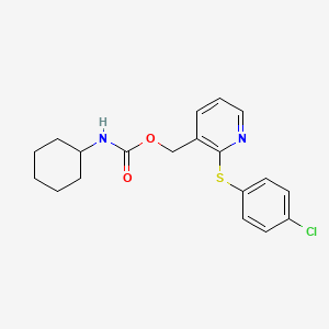 {2-[(4-chlorophenyl)sulfanyl]-3-pyridinyl}methyl N-cyclohexylcarbamate