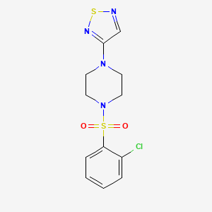 molecular formula C12H13ClN4O2S2 B2679869 1-(2-Chlorobenzenesulfonyl)-4-(1,2,5-thiadiazol-3-yl)piperazine CAS No. 2097883-67-3