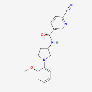 molecular formula C18H18N4O2 B2679872 6-Cyano-N-[1-(2-methoxyphenyl)pyrrolidin-3-yl]pyridine-3-carboxamide CAS No. 2223906-08-7