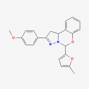 2-(4-methoxyphenyl)-5-(5-methylfuran-2-yl)-5,10b-dihydro-1H-benzo[e]pyrazolo[1,5-c][1,3]oxazine