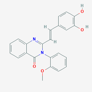 molecular formula C23H18N2O4 B2679878 2-[2-(3,4-二羟基-苯基)-乙烯基]-3-(2-甲氧基-苯基)-3H-喹唑啉-4-酮 CAS No. 2041072-41-5