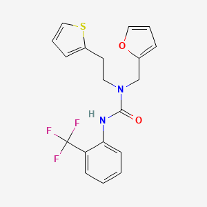 1-(Furan-2-ylmethyl)-1-(2-(thiophen-2-yl)ethyl)-3-(2-(trifluoromethyl)phenyl)urea
