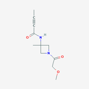 molecular formula C11H16N2O3 B2679884 N-[1-(2-Methoxyacetyl)-3-methylazetidin-3-yl]but-2-ynamide CAS No. 2411260-98-3