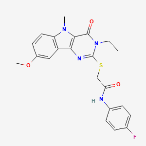 molecular formula C22H21FN4O3S B2679892 1-{[1-(2-chlorophenyl)-5-pyridin-3-yl-1H-1,2,3-triazol-4-yl]carbonyl}-4-phenylpiperazine CAS No. 1112430-80-4