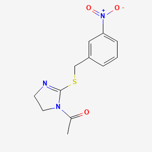 1-(2-((3-nitrobenzyl)thio)-4,5-dihydro-1H-imidazol-1-yl)ethanone